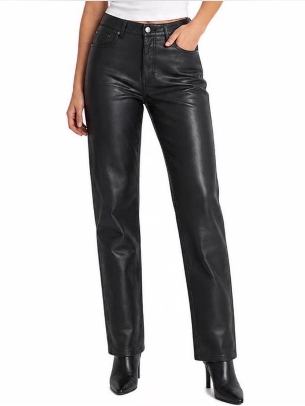 Wilfred Melina Black Faux Leather Straight-Leg Jeans
